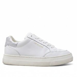 Sam Edelman Womens WESS Fashion Sneakers White Silver Leather Low Top 7.5M